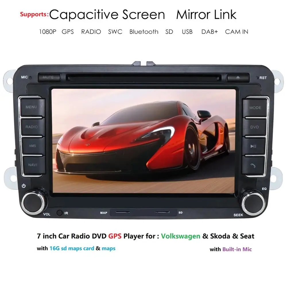 2DIN автомобильный DVD плеер GPS для VW Passat CC Polo GOLF 5 6 Touran EOS T5 SharanJetta Tiguan Радио авторадио