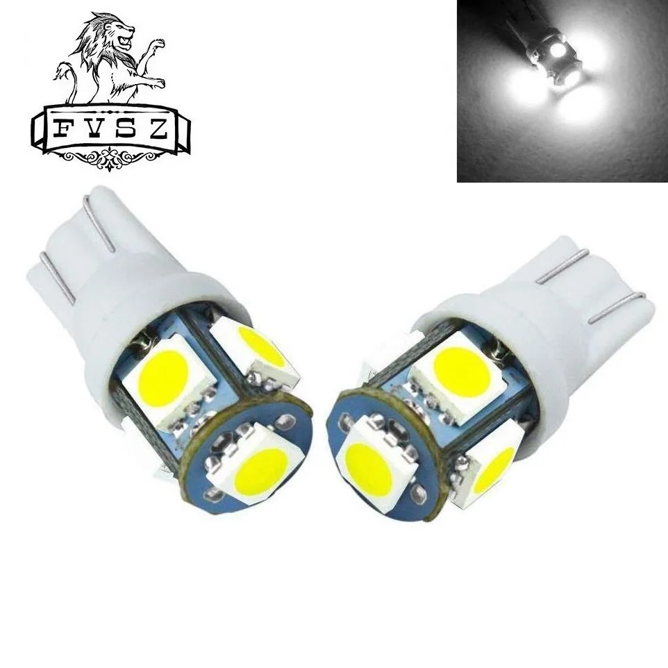 10 шт. Led T10 5050 12V W5W 194 168 6000K автомобиль из Canbus светильник-излучающие диоды независимая 5Led лампа без ошибок Univ авто лампа