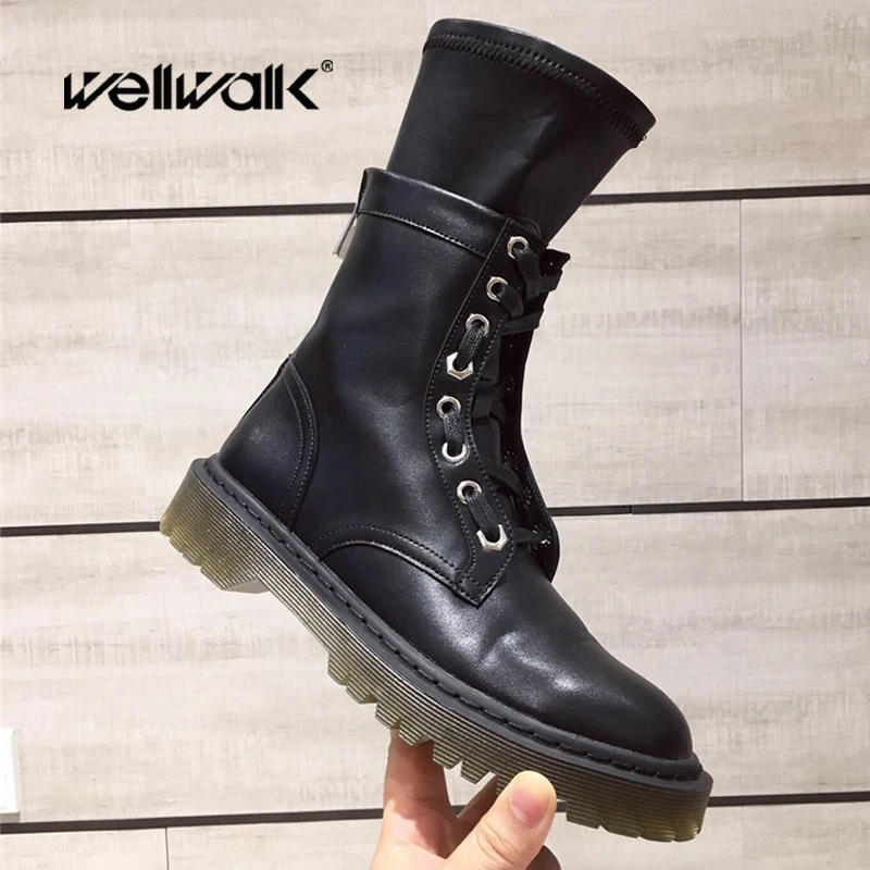 Martens/ботильоны женская зимняя обувь кожаные ботинки на резиновой подошве с