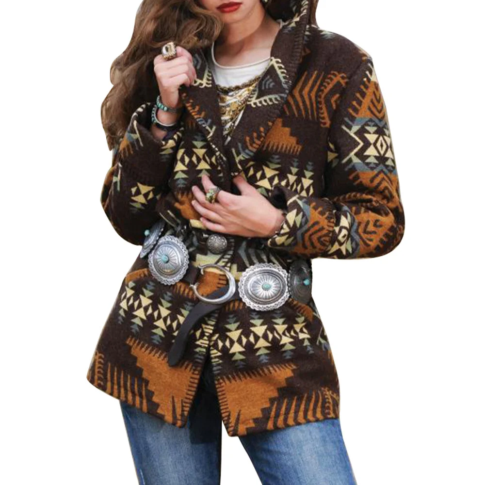 

Fashion Women Open Front Coats Jacket Retro Turn-down Collor Cardigan Femme Outwear Autumn Winter Top Ladies Streetwear