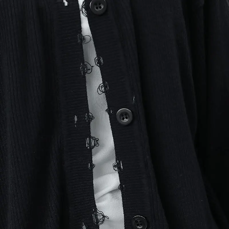 

XITAO Patchwork Single Breasted Solid Cardigan Women 2021 Autumn Casual Fashion New Temperament All Match Women Clothes WMD2704
