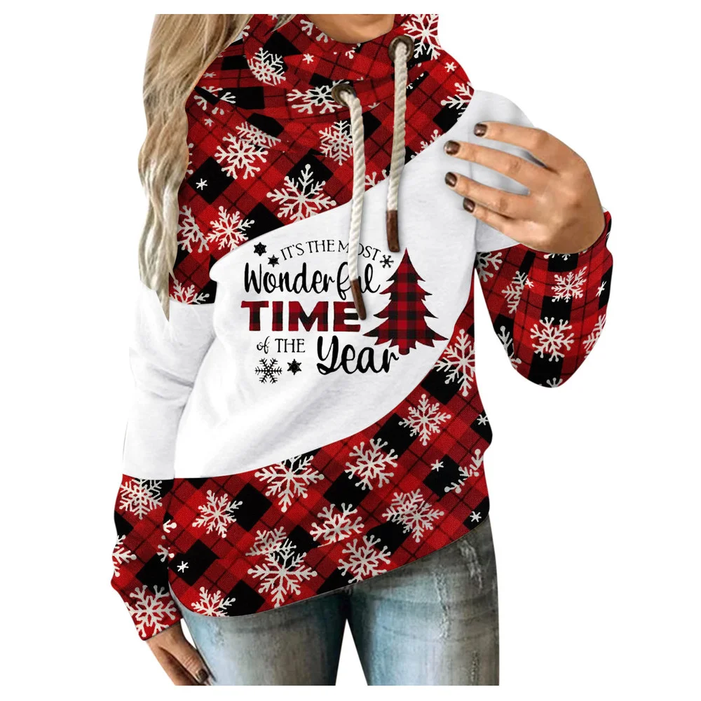 

2021 Hoodies for Women, Womens Christmas Hooded Sweatshirts Turtle Neck Tops Winter Fall Pullover Long Sleeve Casual Hoodie