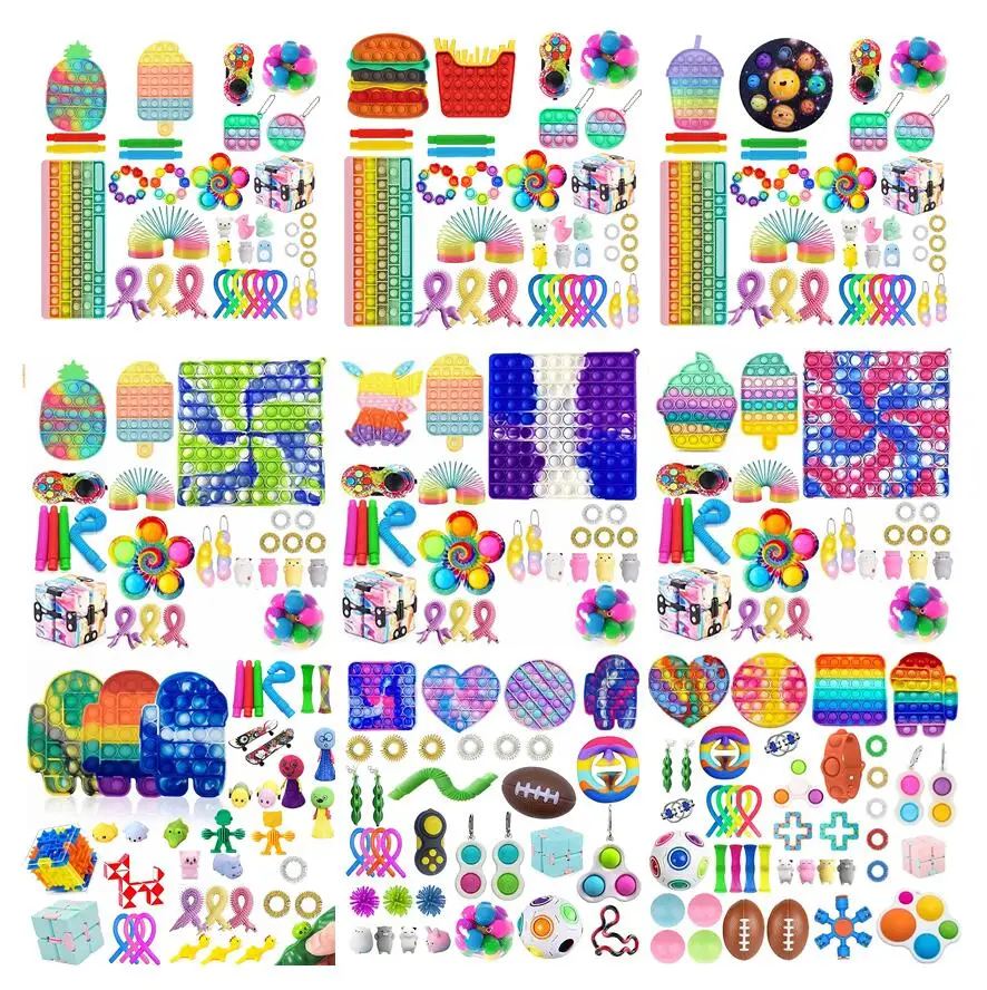 

Anti Stress Set Strings Relief Fidget Toys Pack Kit Push Gift Adults Children Figet Sensory Squeeze Squishy Antistress поп ит
