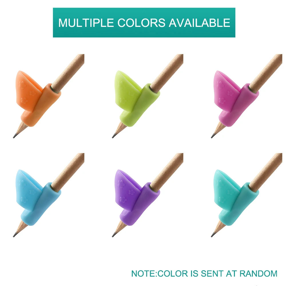 1/3Pc New Arrival Pencil Grasp Orthodontic Quality Siliconehold Pen Device Child Student Corrected Pencil Grip Loop Color Random