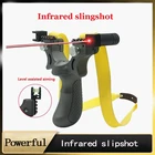 Рогатка с инфракрасным прицеливанием, мощный Рогатка с плоской резиновой лентой, высокая точность, для охоты, стрельбы на открытом воздухе, подарок