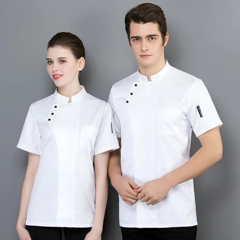 

Short Sleeve Breathable Master Chef Uniform Men and Women Catering Restaurant Kitchen Jacket Bakery Canteen Hotel Cook Workwear