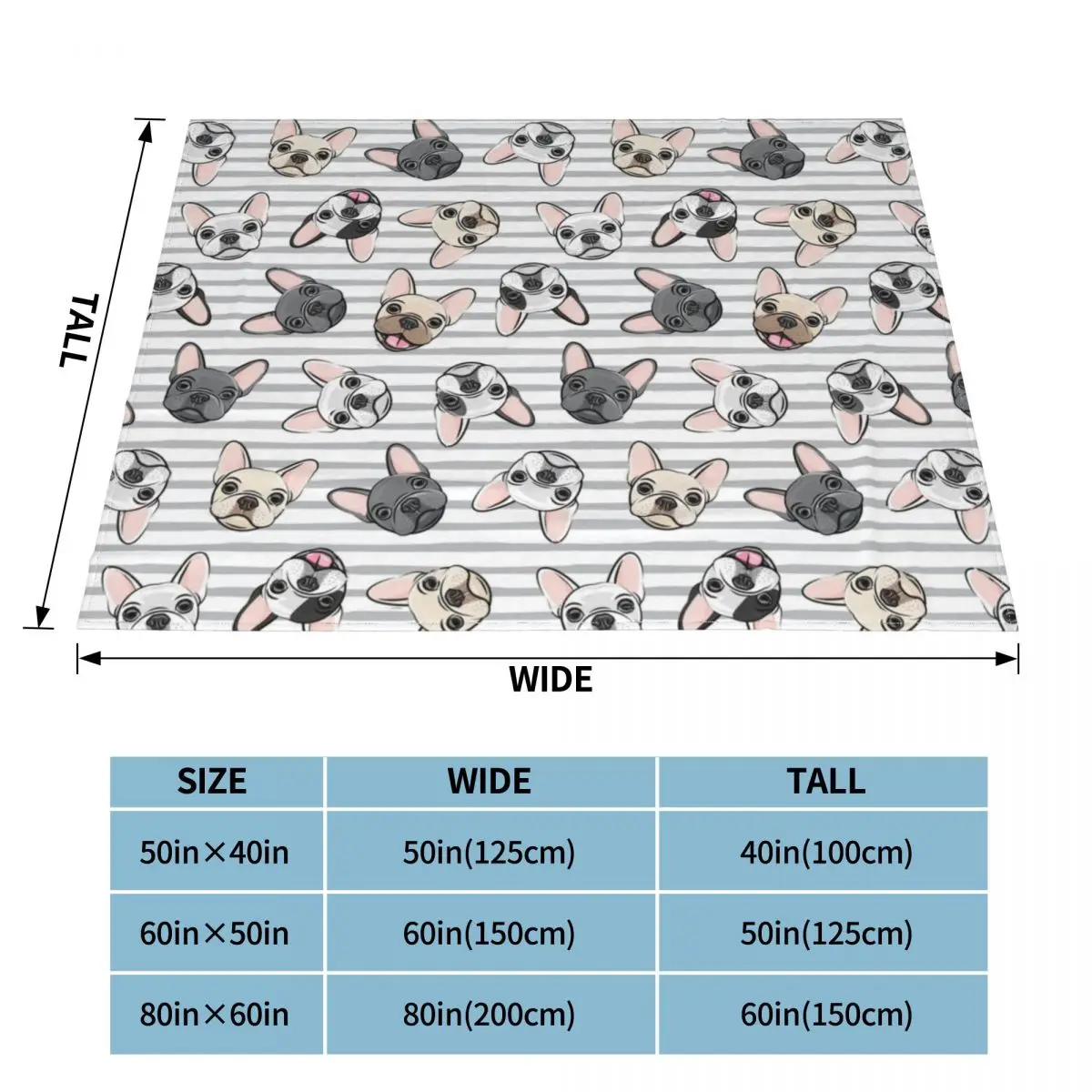 Одеяло для дивана с изображением французского бульдога | Дом и сад