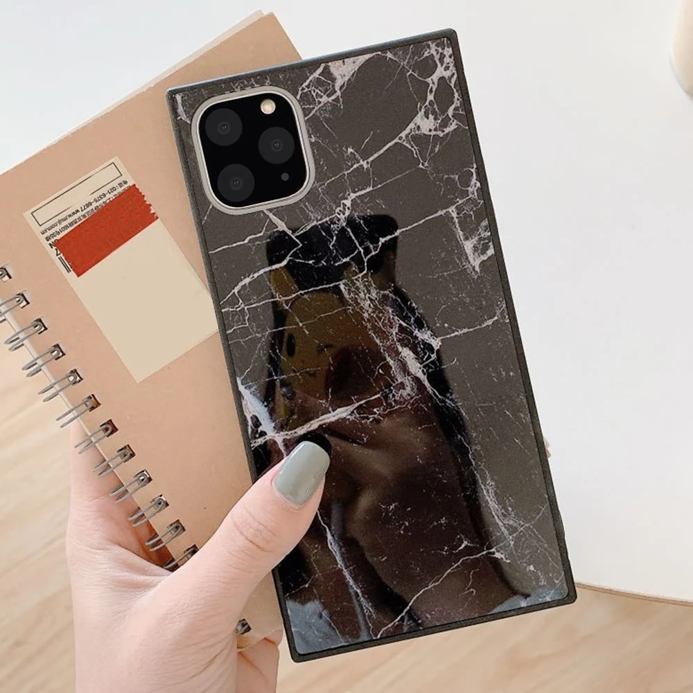 LAPOPNUT чехол для Iphone SE 2020 11 Pro Xs Max Xr X 7 8 Plus 6 6s белый глянцевый квадратный тонкий