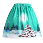 Пикантные Рождество с изображением Санта-Клауса, качели производительность юбка-карандаш с завышенной талией определено до колена Длина Мини бальное платье класса люкс