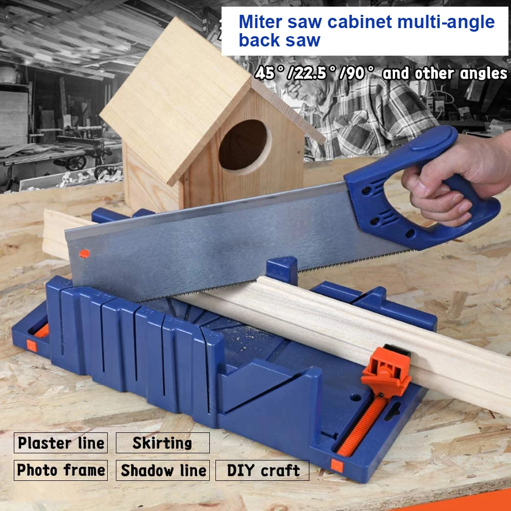 

Woodworking Clamping Mitre Box Diagonal Saw Cabinet 45 90 Degree Saw Box Angle Saw Oblique Cutting Groove Sawing Carpenter