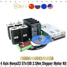 Комплект с 4 осями cnc Nema23 2.5N 100 мм шаговый двигатель TB6600 DM542 dm556 Драйвер + USB mach3 плата контроллера + 350 Вт источник питания для ЧПУ