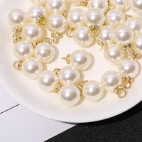 30pcs 8 16mm imitation pearl charms kc gold plated beads crown pendant for jewelry making diy necklace earring charm accessories