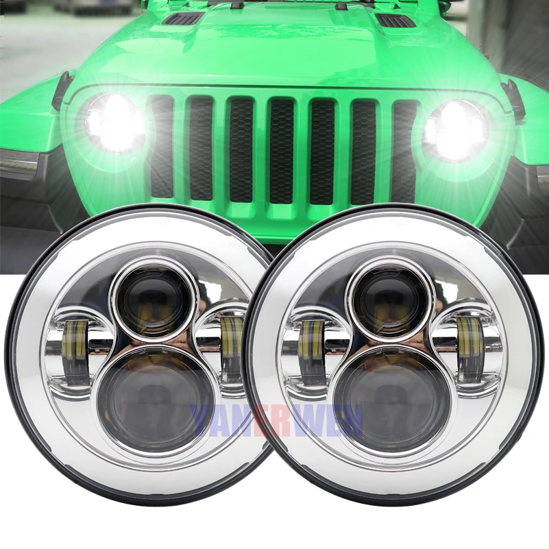 

car light 7inch LED Headlight for 07-15 JEEP Wrangler JK Hummer H4 High Low Beam 40W