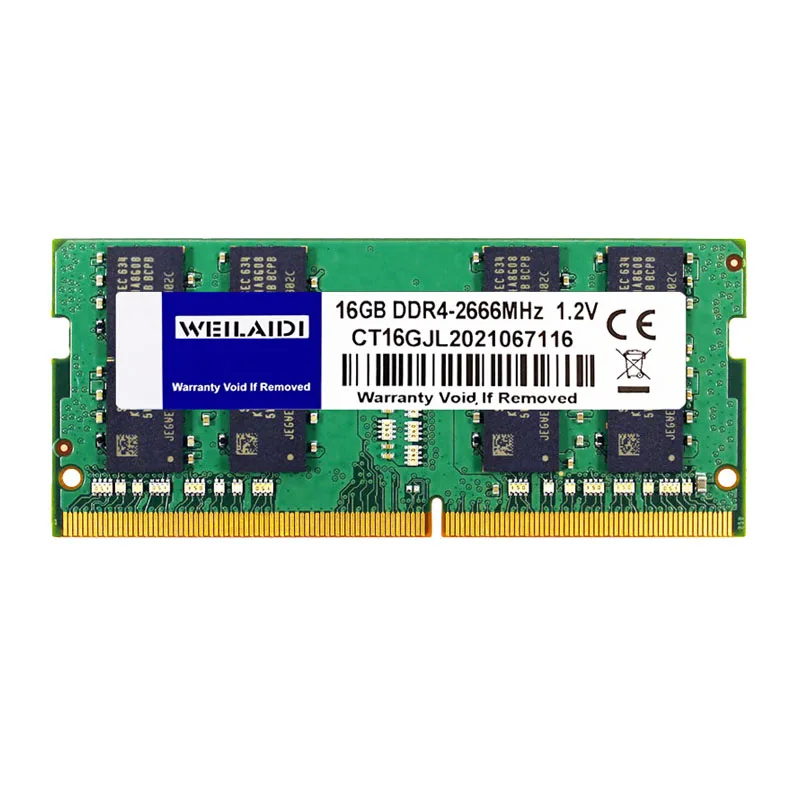 

Weilaidi Memory DDR4 Ram 4GB 8GB 16GB 2400MHz 2133MHz 2666MHz Laptop Notebook 260Pin 1.2V No-Damping No-ECC Support Dual Channel