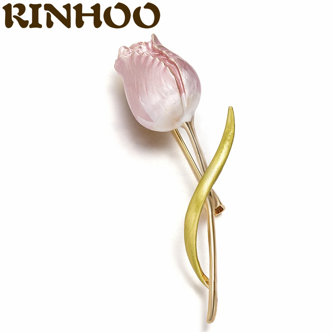 

RINHOO New Small Fresh Tulip Brooches For Women Noble Enamel Flower Brooch Weddings Office Party Plant Brooch Pins Gifts