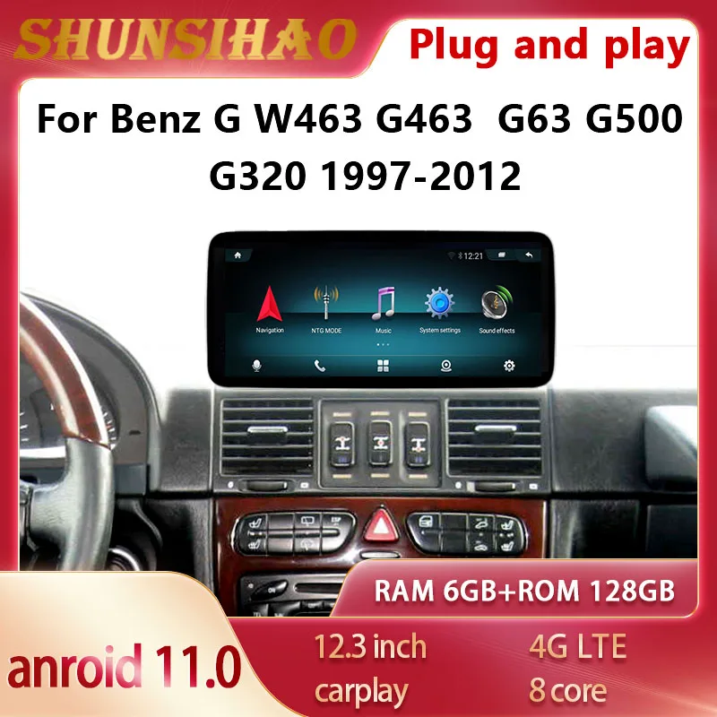 Автомагнитола ShunSihao для Benz G W463 G400 G500 G350 G63 G55 12 3-1997 ГГц Android 11 | Автомобили и