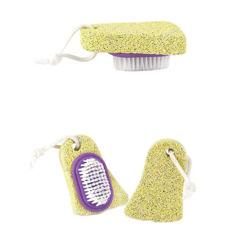 2 в 1 Очищающая щетка для ног с натуральным отшелушивающим эффектом пемзы камень