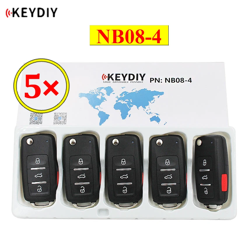 5 шт./лот KEYDIY 4 btn многофункциональный пульт дистанционного управления женская + 1 NB