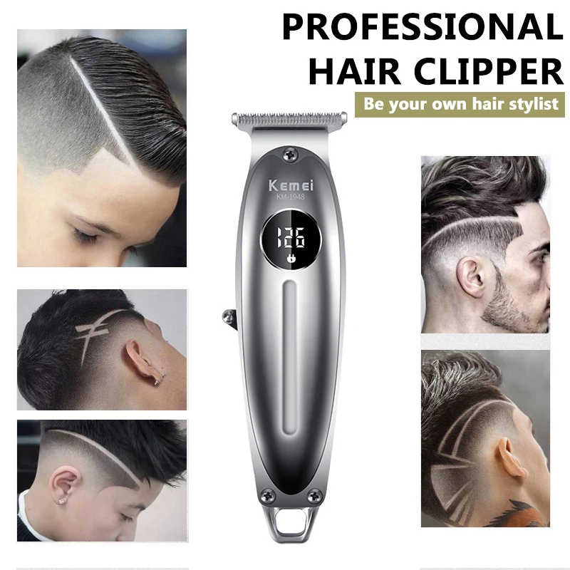 

KEMEI KM-1995 Hair Clipper All Metal LED Display Hair Trimmer Professional Hair Cutting USB Charging Beard Trimmer
