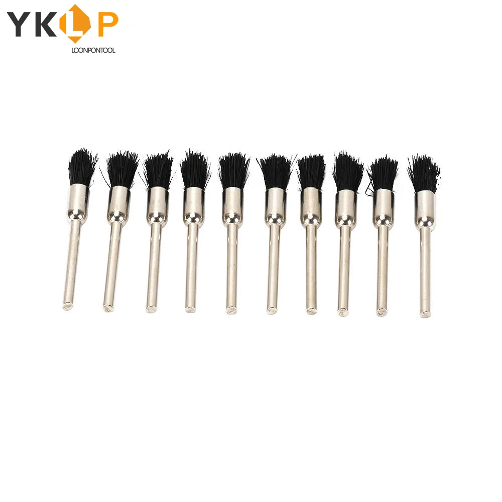 Мини Нейлоновая Щетка с хвостовиком 3 мм для дрели вращающиеся инструменты