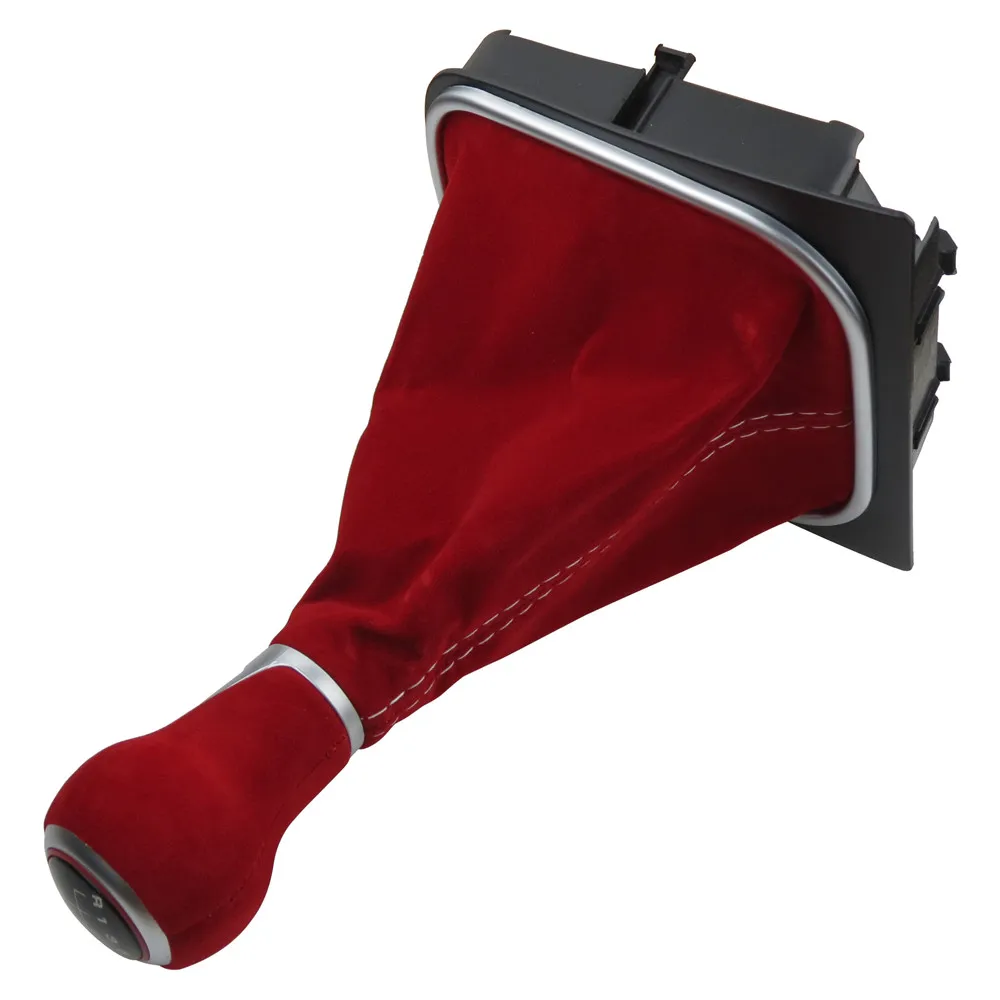 5 6 скоростей красная замшевая кожаная ручка переключения передач чехол для Volkswagen