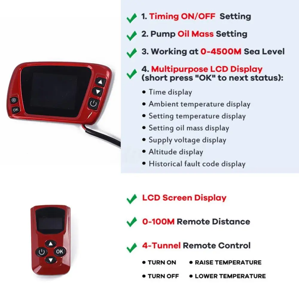 12V 24V ЖК дисплей термостат Дисплей выключатели пульт дистанционного управления