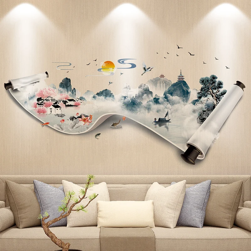 

Creative Large Wall Sticker Tv Self Adhesive Background Wall Sticker Three Dimensional Pegatinas De Pared Home Decor BN50WS
