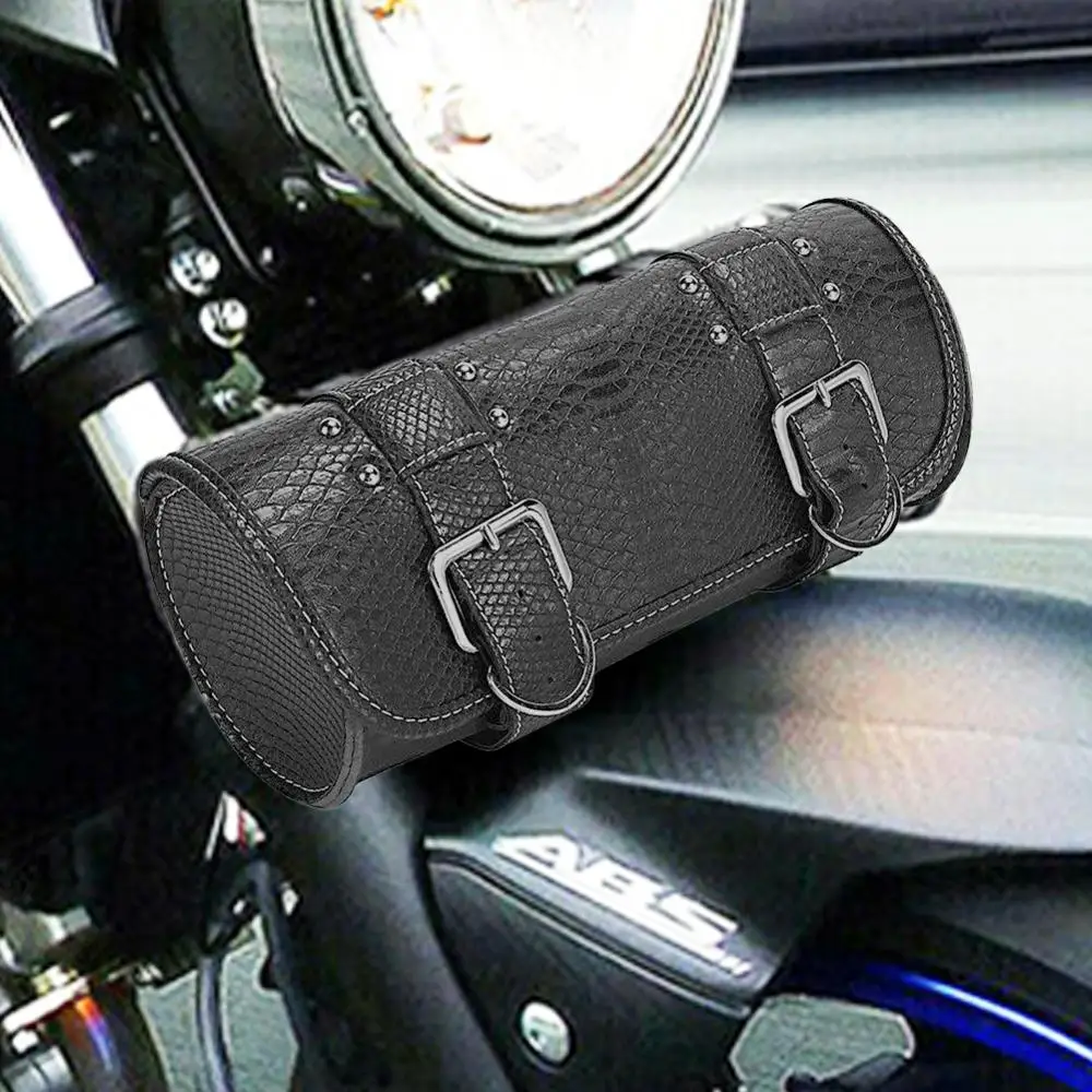 Черные мотоциклетные седельные сумки + крепежные ремни из искусственной кожи