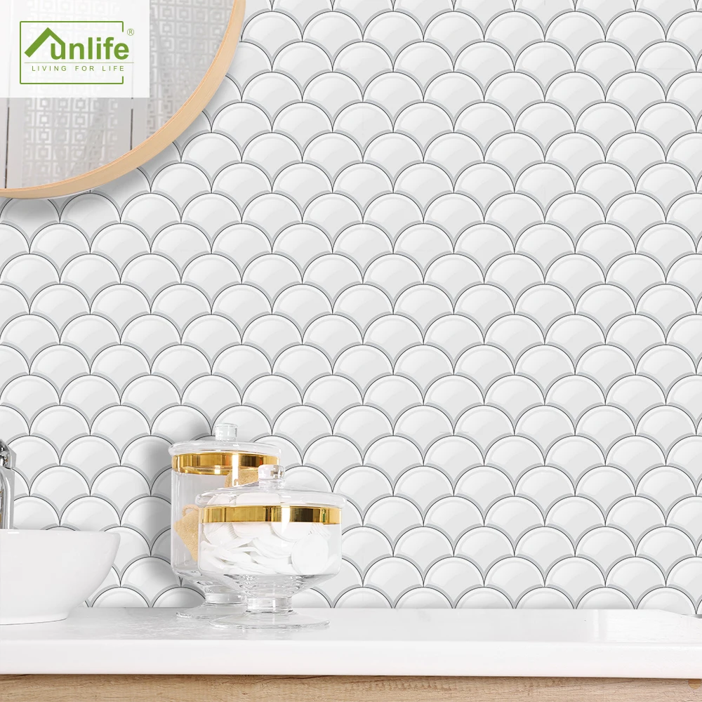 

Funlife® Tile sticker Oil Proof Peel & Stick Kitchen Backsplash Removable Self-Adhesive Bathroom Decorative Easy to Clean Floor