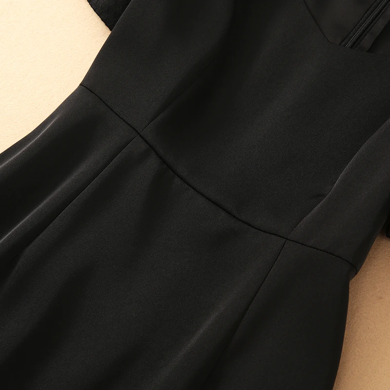 

Runway New Fashion Women'S Holiday Party Mesh Exquisite Diamond Sexy Big V-Neck Cute Short Sleeve Elegant Mini Dress