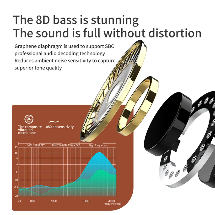 Магнитные беспроводные Bluetooth-наушники 60H 8D Hifi музыкальная гарнитура с шейным
