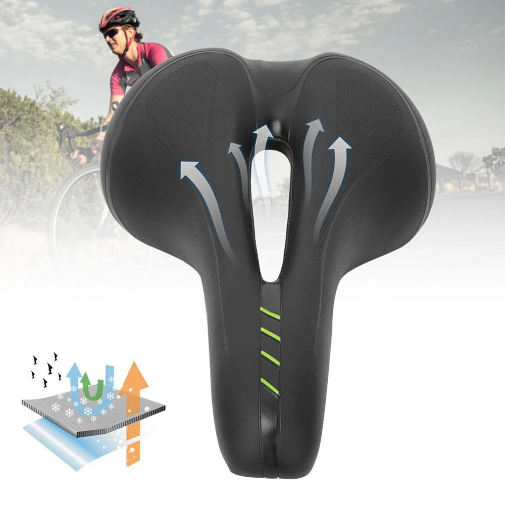 

Outdoor Road Mountain Bike Bicycle Soft Hollow Cycling Saddle Cushion Pad Seat with Rain Cover