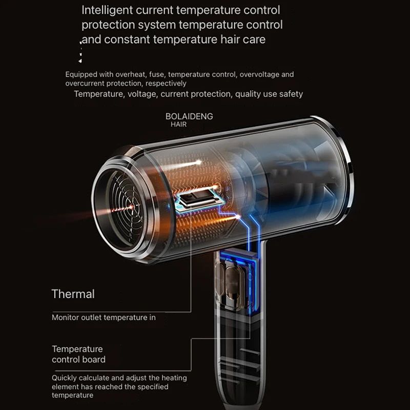 Профессиональный фен для волос Быстросохнущий аппарат с горячим и холодным