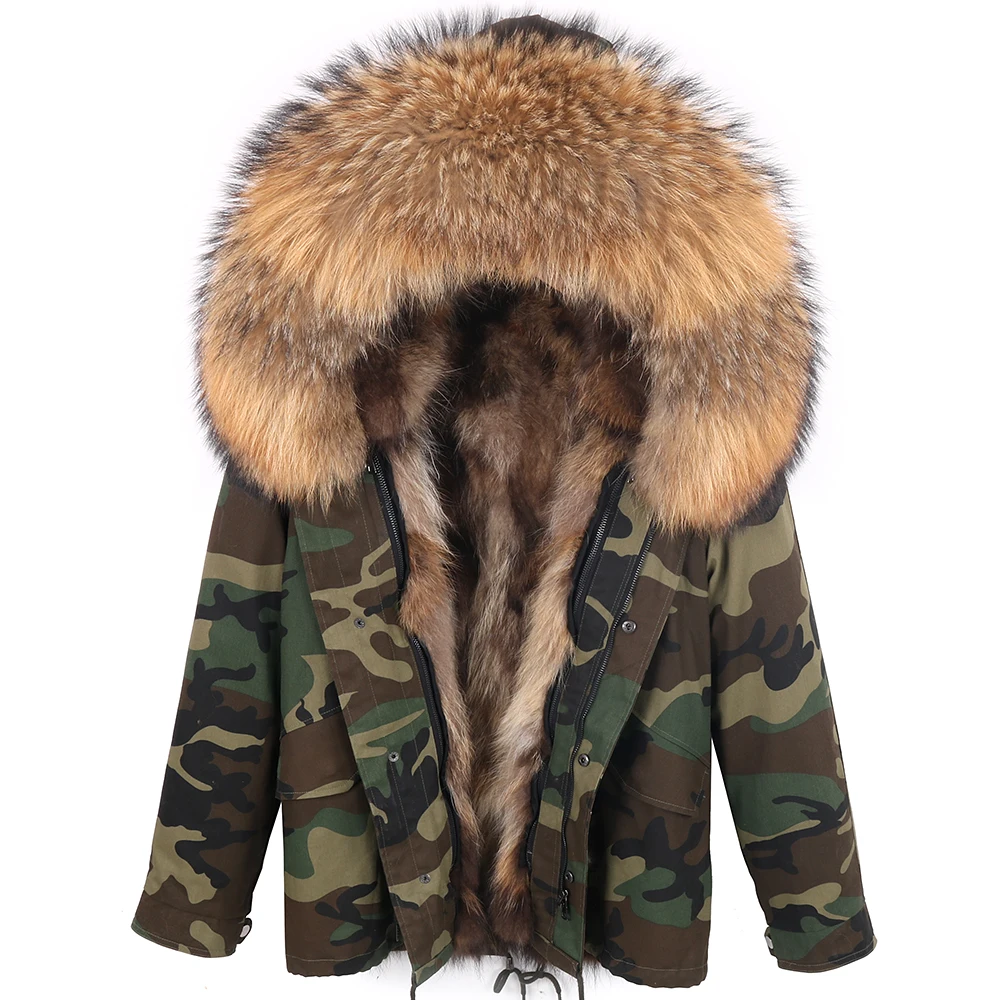 2022 Russian Natural Fur Lining Parka Coat Real Fur Coat Winter Jacket Women Natural Raccoon Fur Collar Warm Thick Parkas enlarge