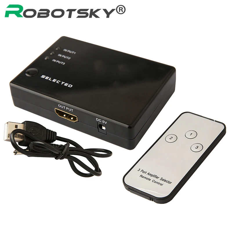 Robotsky 3 Порты и разъёмы 1080P HDMI совместимых с коммутатор видео совместимому