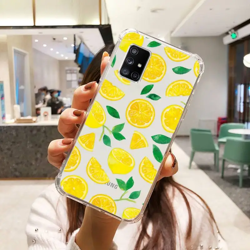 

Peach Lemon Strawberry Coconut fruit Phone Case Transparent For Samsung Note A 7 8 9 10 20 50 51 71 90 20 11 81 e LITE Ultra PRO