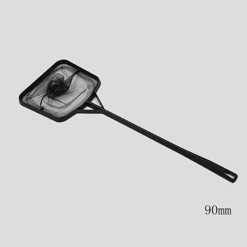 Black Portable Long Handle Square Aquarium Fish Tank Landing Net Fishing Floating Objects Cleaning Tools | Дом и сад
