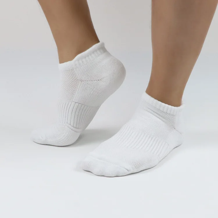 

3 pairs running socks Cotton sports boat socks Spring summer sock Thick terry quick-drying Solid color short socks Cycling socks