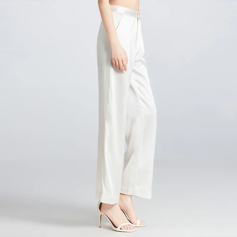 Large Size Women's Mulberry Natural Silk Loose Straight-leg Trousers Spring Summer Women's Design Silk Wide-leg Pants