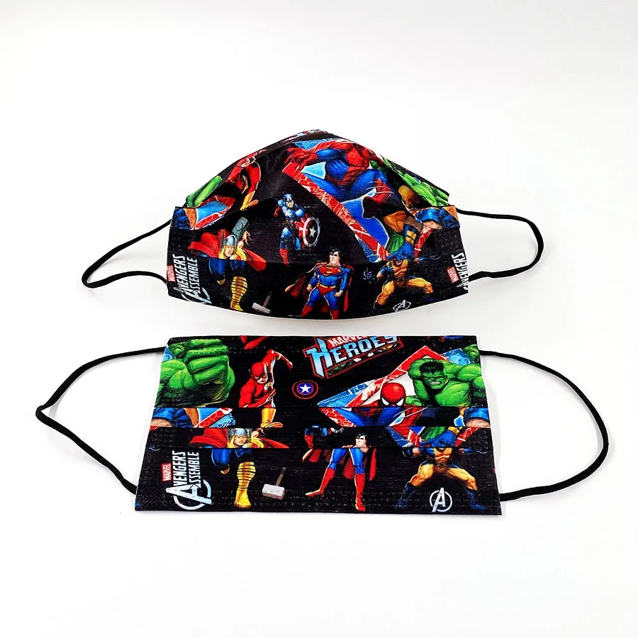 Модная детская аниме маска для лица Disney мультяшная Человека-паука милая 3-слойная