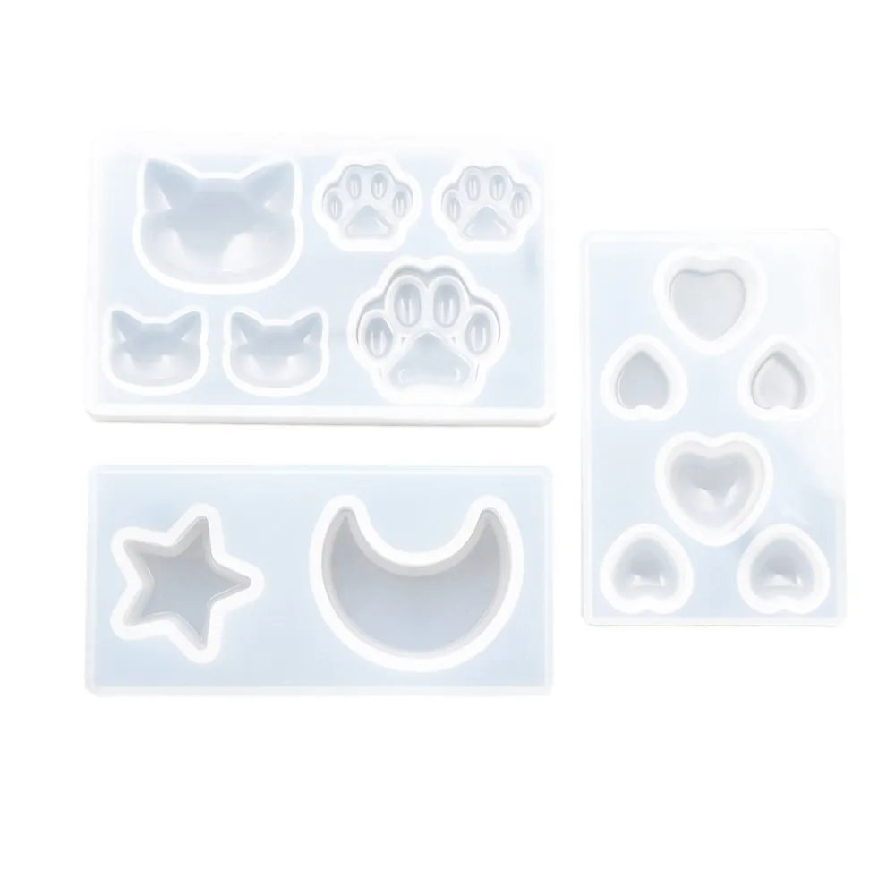 

Cat bear paw heart moon star Silicone Mold Resin Silicone Mould handmade DIY Jewelry Making epoxy resin molds
