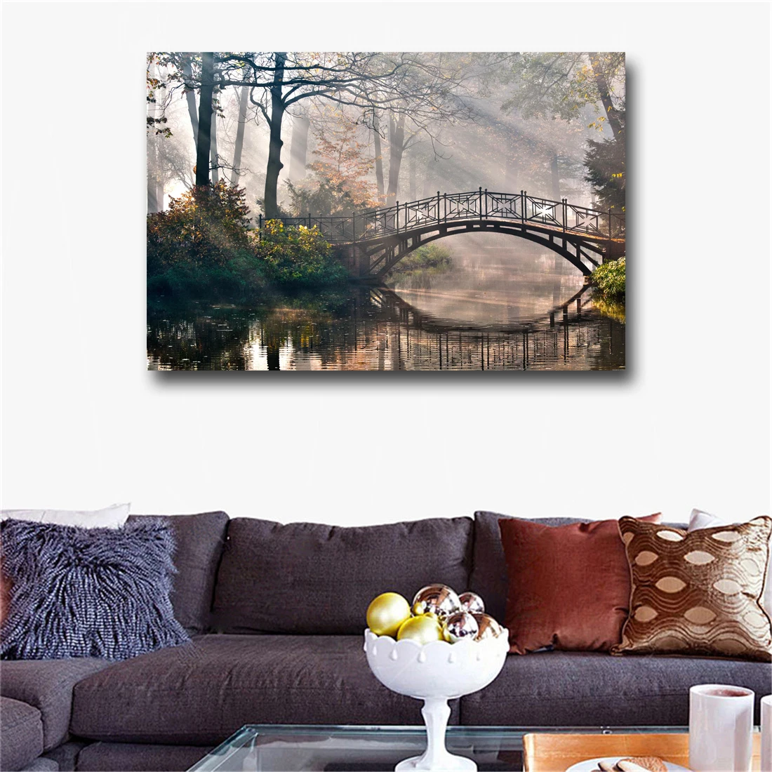 Осенняя Картина на холсте с принтом дерева настенная живопись для домашнего