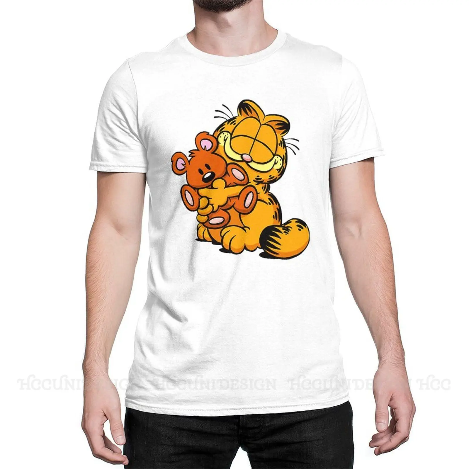 Высококачественная Мужская забавная футболка с мангой и надписью America Garfield из