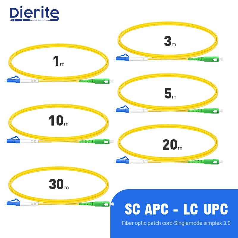 SC APC LC UPC Singlemode Fiber Optic Patch Cable SC APC SM 3.0mm 9/125um FTTH Fiber Patch Cord Optical Fiber Jumper 1m 3m 5m 10m