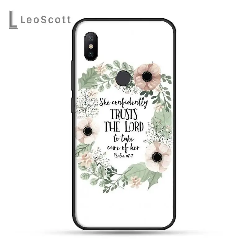 

bible Quotes Phone Case For Xiaomi Redmi note 4 4X 8T 9 9s 10 K20 K30 cc9 9t pro lite max