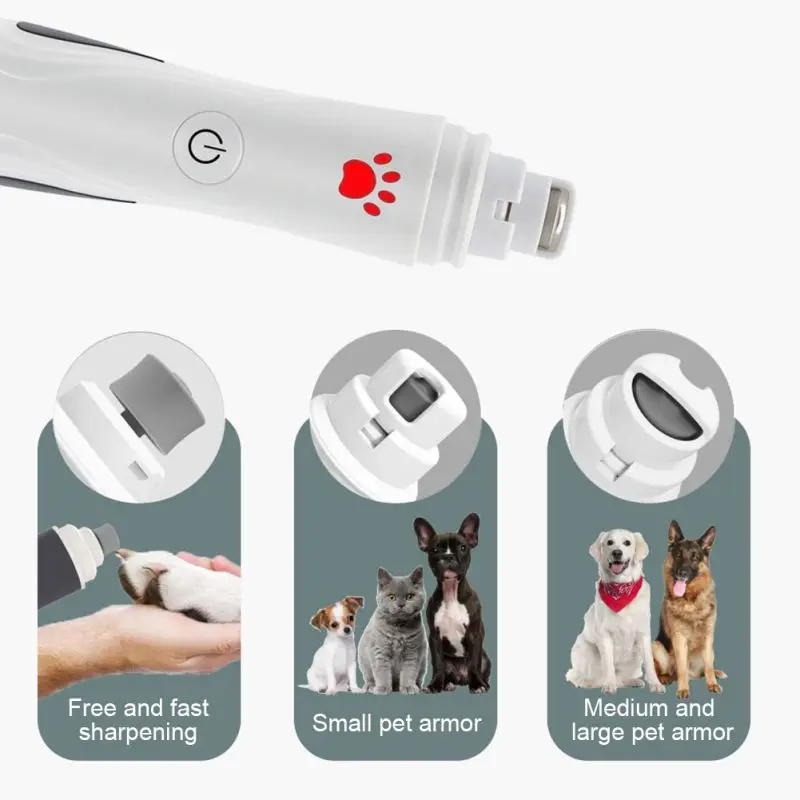 

LED Pet Dog Nail Grinder And Clippers 3-Speed Rechargeable Electric Pet Nail Trimmer Painless Paws Grooming Trimming Tools 2021