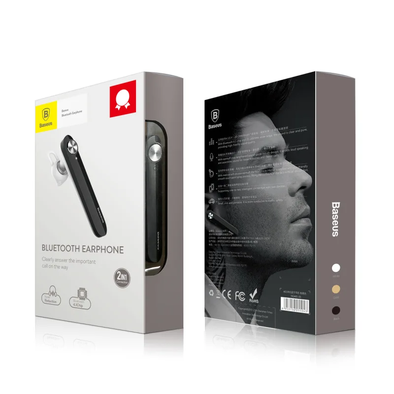 Baseus A01 Bluetooth наушники Беспроводные с ушным крючком Гарнитура для режима свободные