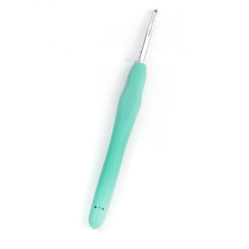 2 шт. зеленый 4 5 мм TPR Алюминий набор крючков для Вязание иглы мягкая ручка Пряжа