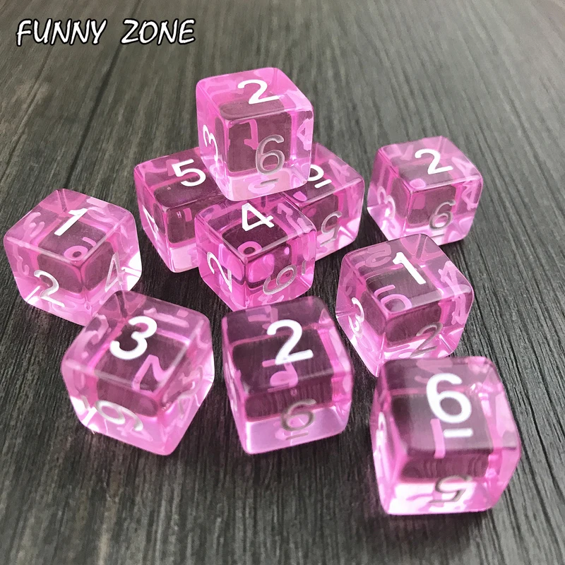 Высокое качество многогранный прозрачный/прозрачный цифровой D6 игральные кости