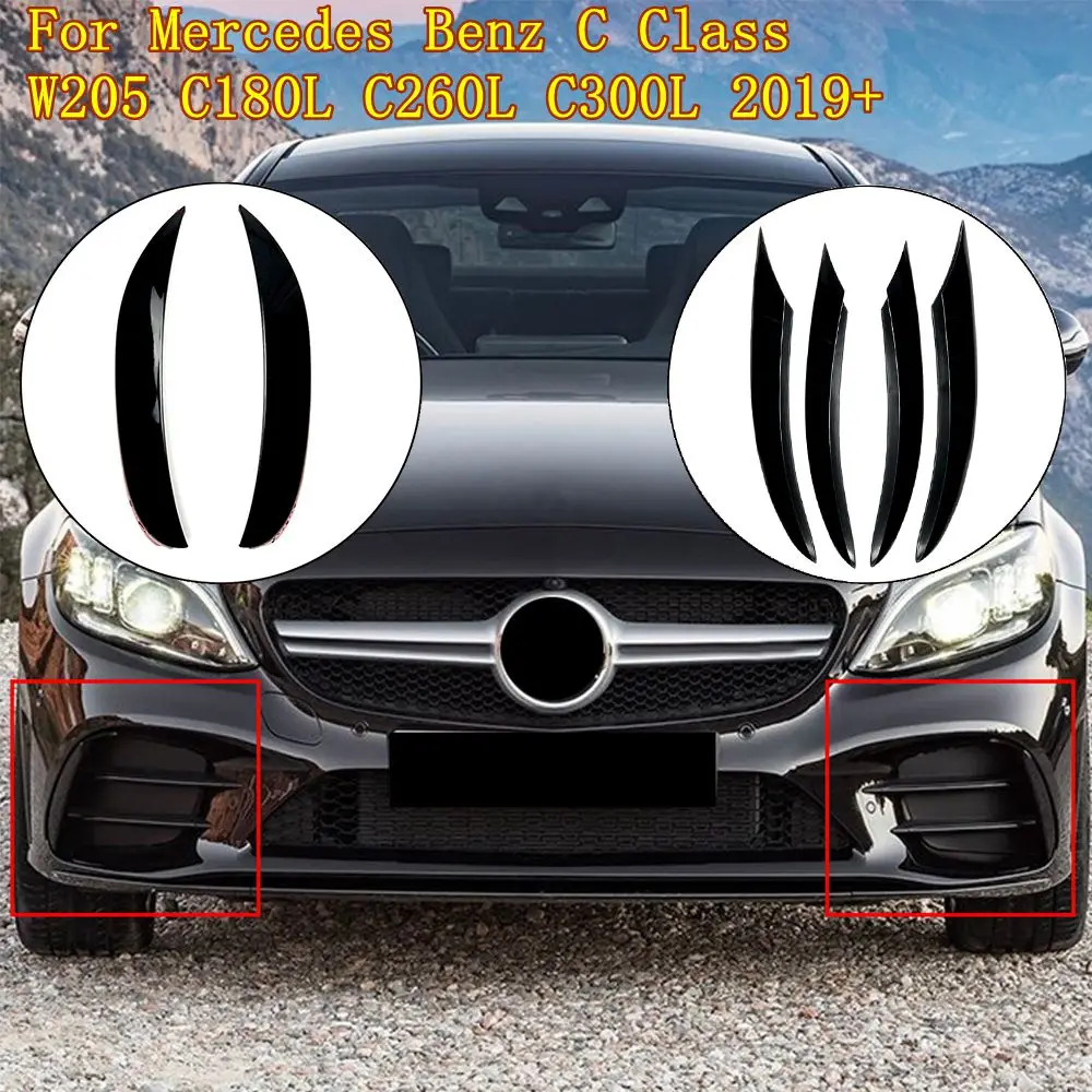 

Car Front Fog Lamp Strip Trim Cover Sticker Bumper Air Intake Grille Slats for Mercedes Benz C Class W205 C180L C260L C300L 2019